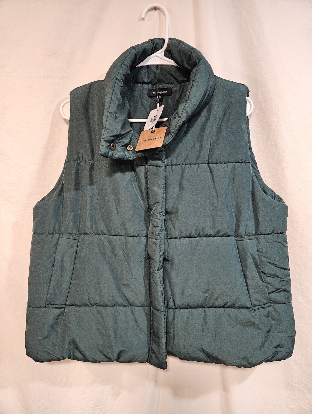 Blu Pepper Dark Teal Quilted Puffer Vest